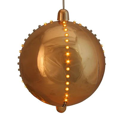 7.5" Copper Gold Cascading LED Ball Ornament