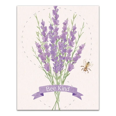 Bee Kind Lavendar 11" x 14" Canvas Wall Art