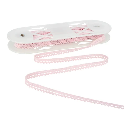 0.3" Pink Scalloped Crochet Trim by Celebrate It®