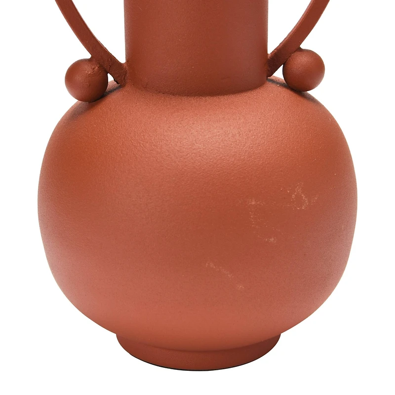 Hello Honey® 12'' Textured Metal Vase with Handles and Orbs