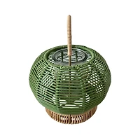 9" Faux Rattan & Glass Lantern Votive Holder by Ashland