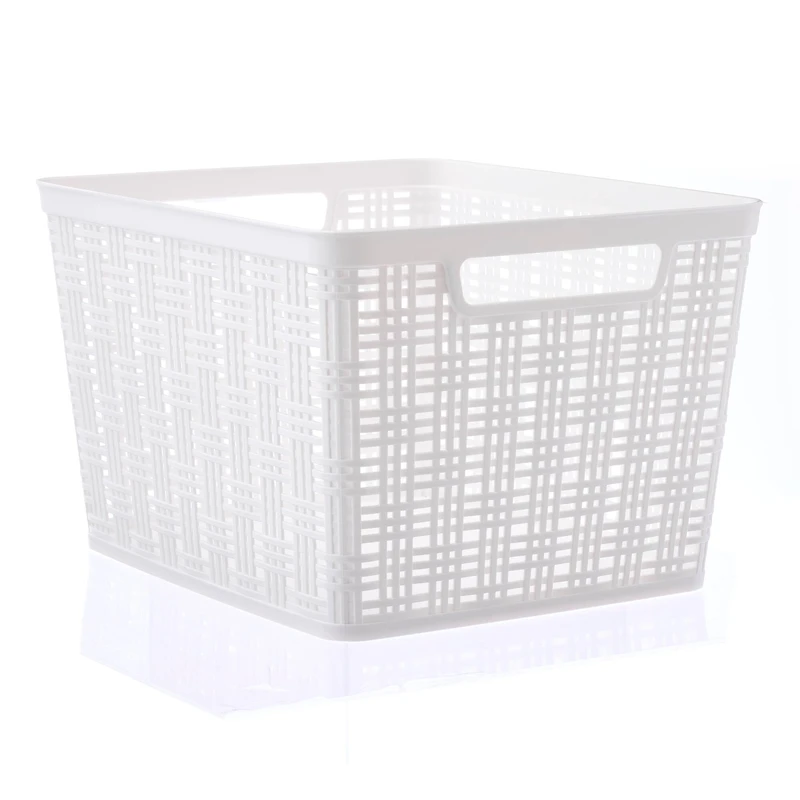 Plastic Wicker Storage Basket by Simply Tidy