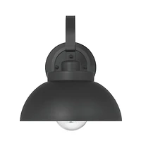Hello Honey® Easton Matte Black Modern Farmhouse Metal Shade & Exposed Bulb Wall Mounted Outdoor Light