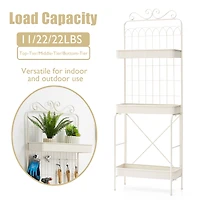 Glitzhome® 68" 3-Tier White Metal Shelf Planter Stand