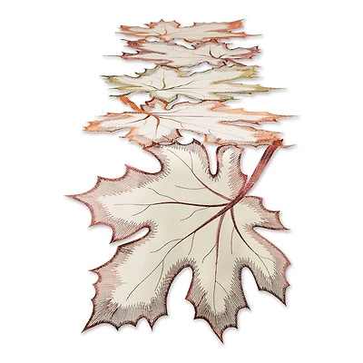 DII® 108" Embroidered Maple Leaves Table Runner