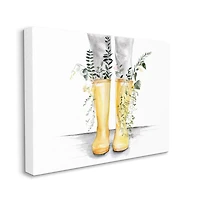 Stupell Industries Yellow Rainboot Bouquets Chic Wildflower Foliage Canvas Wall Art