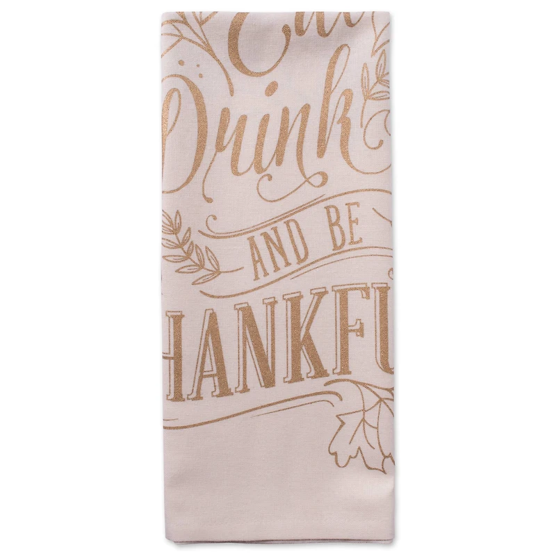 DII® Assorted Check Fall Be Thankful Printed Dishtowel Set