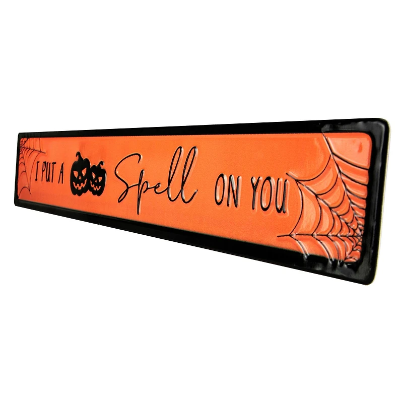 20" Orange & Black "I Put a Spell on You" Halloween Wall Sign