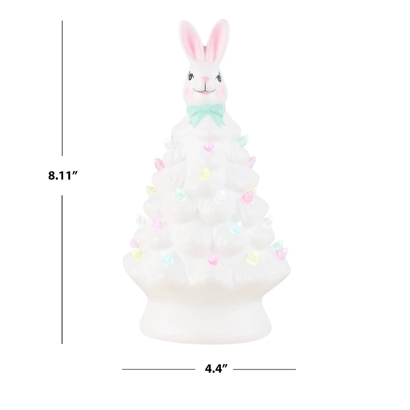 Mr. Cottontail White 8" Ceramic Easter Bunny Tree