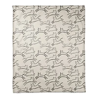 Leaping Cat Pattern I 50" x 60" Coral Fleece Blanket