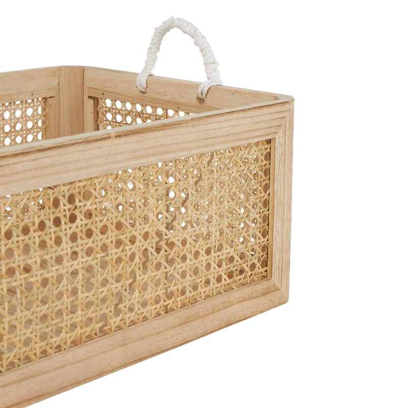 Brown Rattan Woven Storage Basket Set, 3ct.