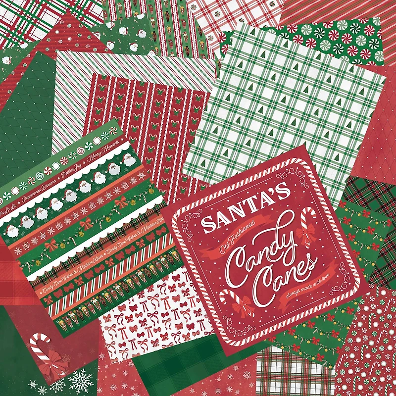 6" x 6" Peppermint Plaid Double-Sided Paper Pad, 24 Sheets by Recollections™