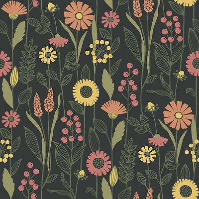 NuWallpaper Charcoal Jane Peel & Stick Wallpaper