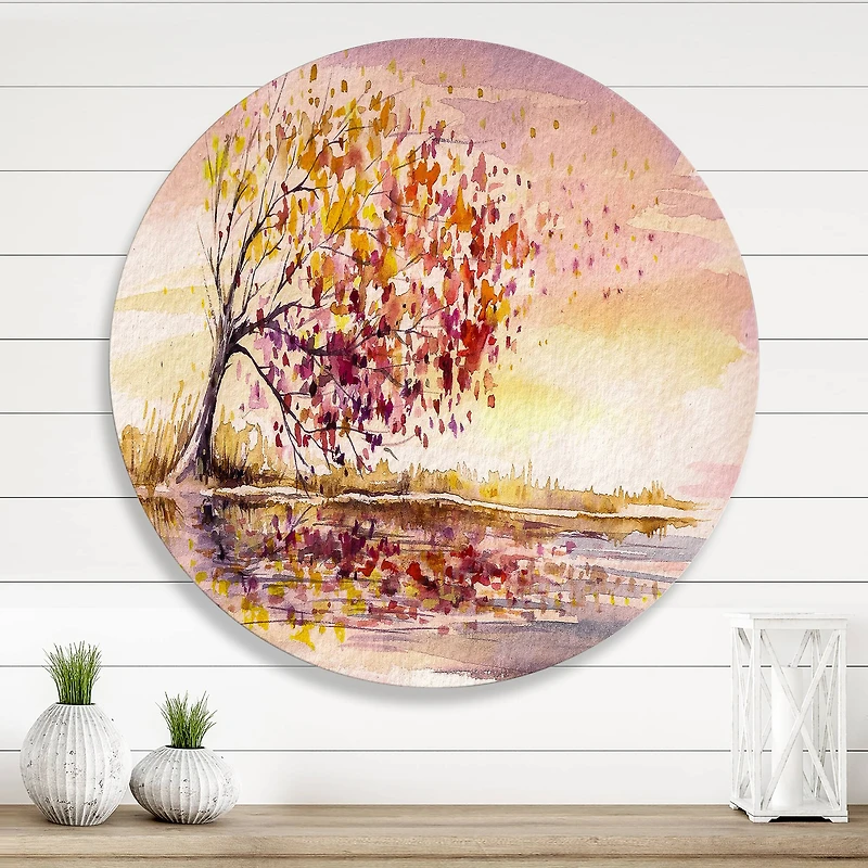 Designart - Yellow and Orange Autumn Tree