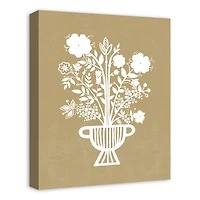 White Mod Flower Vase Canvas Wall Art