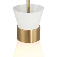 Hello Honey® Kit White & Gold Modern Minimalist Tapered Opal Glass & Metal Ceiling Light