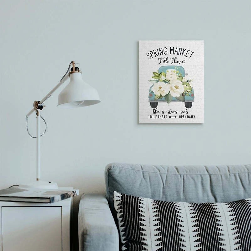 Stupell Industries Spring Market Truck With Countryside Flowers Canvas Art