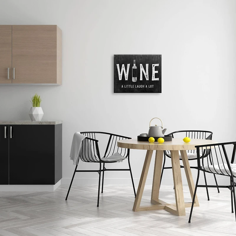 Stupell Industries Wine A Little Laugh A Lot Bottle Typography Canvas Wall Art