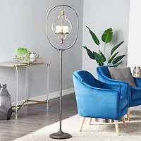 Bronze Iron Modern Candle Holder Lantern, 66" x 16" x 11"