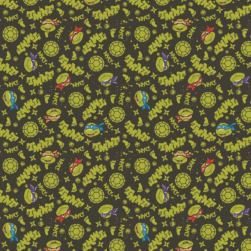 Nickelodeon TMNT Green TMNT In NYC Cotton Fabric