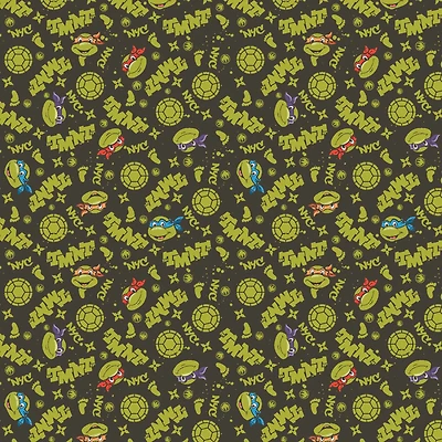 Nickelodeon TMNT Green TMNT In NYC Cotton Fabric