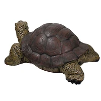 22.75" Brown & Green Turtle Outdoor Garden Statue