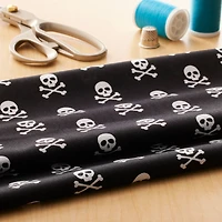 Black Skull Fabric By Loops & Threads®