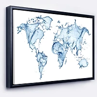 Designart - World Map Water Splash