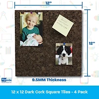 Flipside Products 12" x 12" Dark Cork Tiles, 2ct.