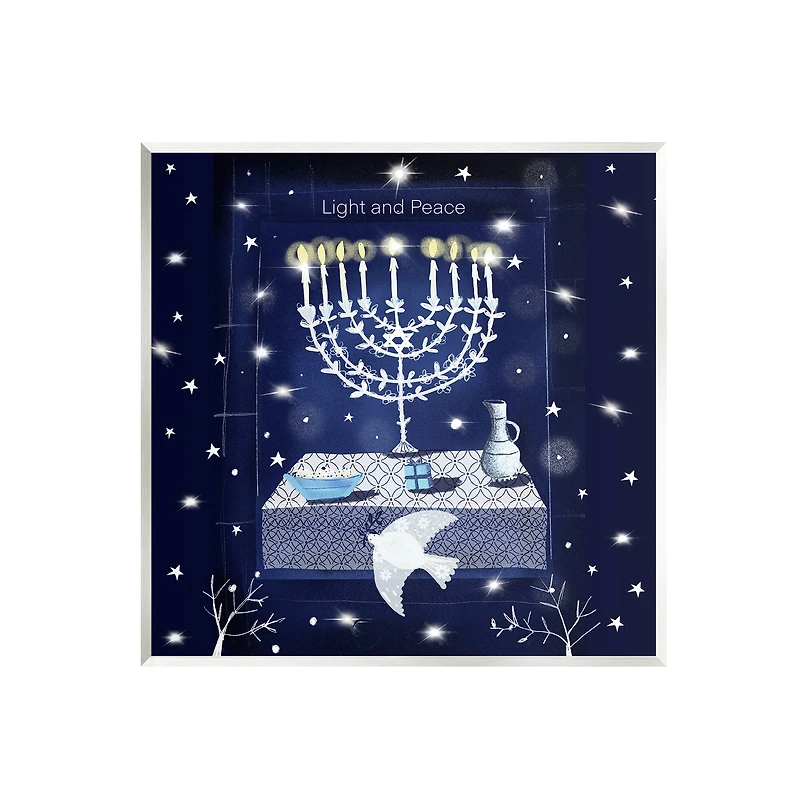 Stupell Industries Light & Peace Menorah Wall Art