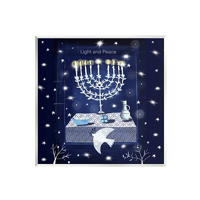 Stupell Industries Light & Peace Menorah Wall Art