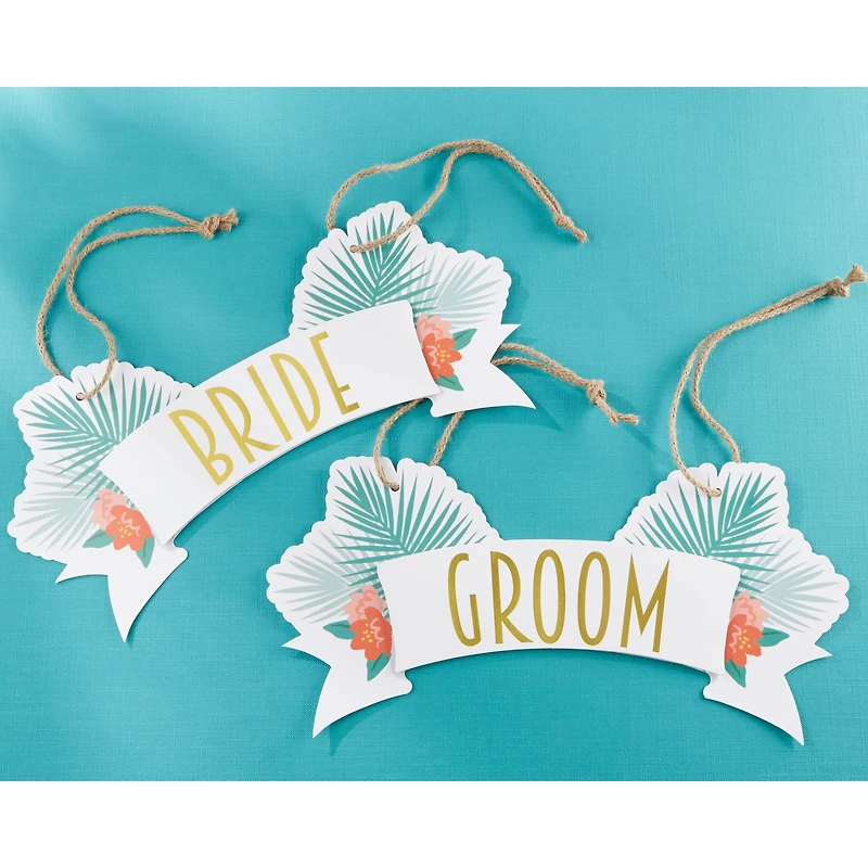 Kate Aspen® Tropical Chic Bride & Groom Chair Signs