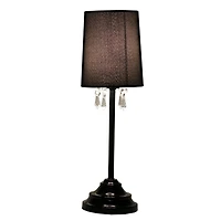 Simple Designs 17.2" Table Lamp with Fabric Shade & Hanging Beads