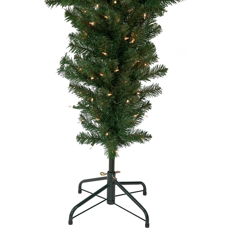 7.5ft. Pre-Lit Green Upside Down Spruce Artificial Christmas Tree, Clear Lights