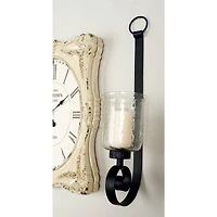 Black Iron Traditional Candle Wall Sconce, 31" x 9" x 7"