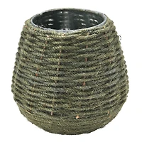 Hello Honey® 5.5" Hand-Woven Jute & Glass Votive Candle Holder