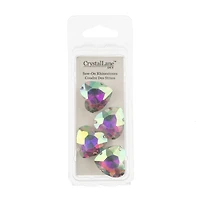 John Bead Crystal Lane 18mm Crystal AB Heart Sew-On Rhinestones, 4ct.