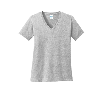 Port & Company® Ladies Core Cotton Neutrals V-Neck T-Shirt