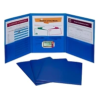 C-Line® Blue 3-Pocket Poly Portfolios, 24ct.