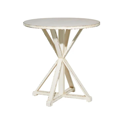31" White Wood Farmhouse Accent Table