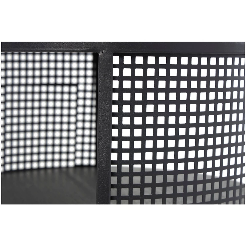 21" Black Metal Open Grid Frame Accent Table