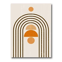 Designart - Abstract Rainbow Sun and Moon In Earth Tones IV