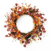 Glitzhome® 22" Fall Eucalyptus Berry Wreath