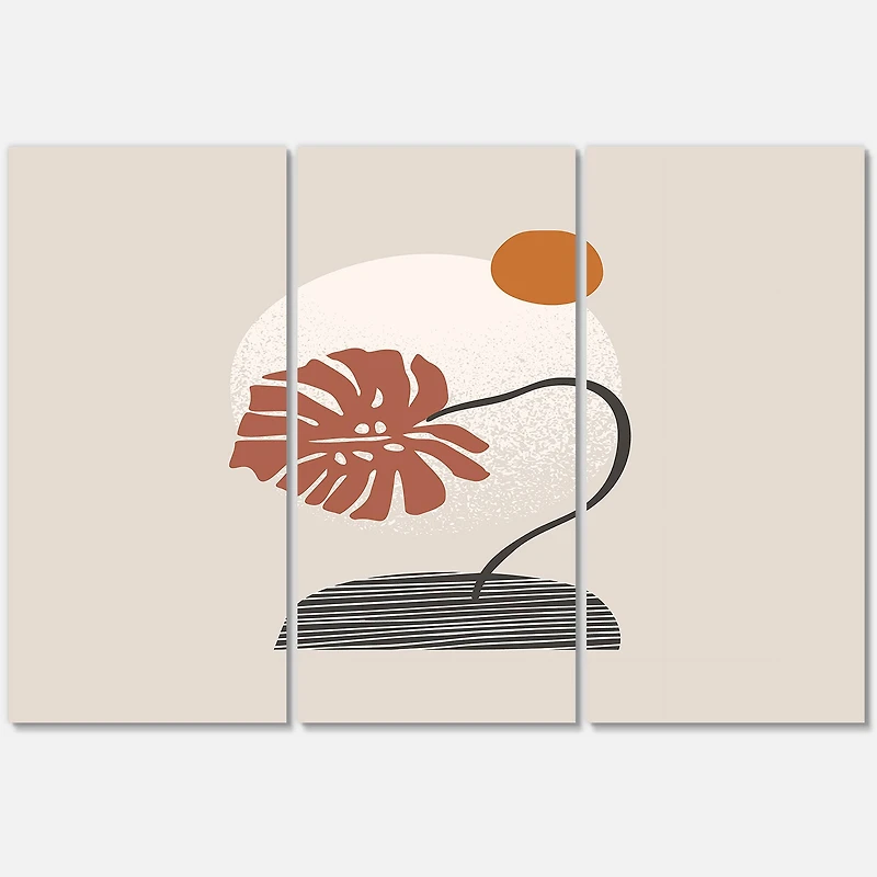 Designart - Tropical Palm Leaf & Abstract Geometry Shapes III