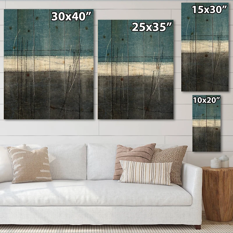 Designart - Teal Meets Grey Abstract Art