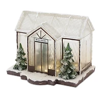10" Winter Garden Greenhouse LED Tabletop Town Décor