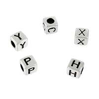 Silver Alphabet Cube Crafting Beads, 6mm by Bead Landing™