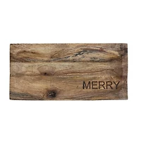 Hello Honey® 12" Merry Engraved Mango Wood Cheese Cutting Board