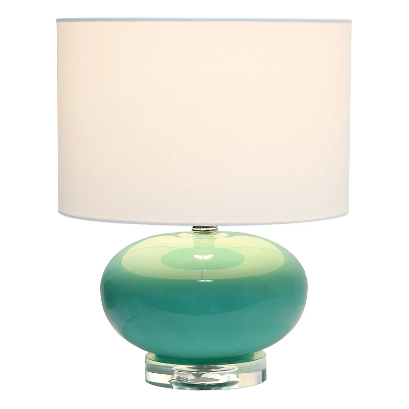 Lalia Home 15.25" Ovaloid Glass Table Lamp with White Shade