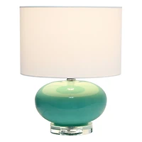 Lalia Home 15.25" Ovaloid Glass Table Lamp with White Shade